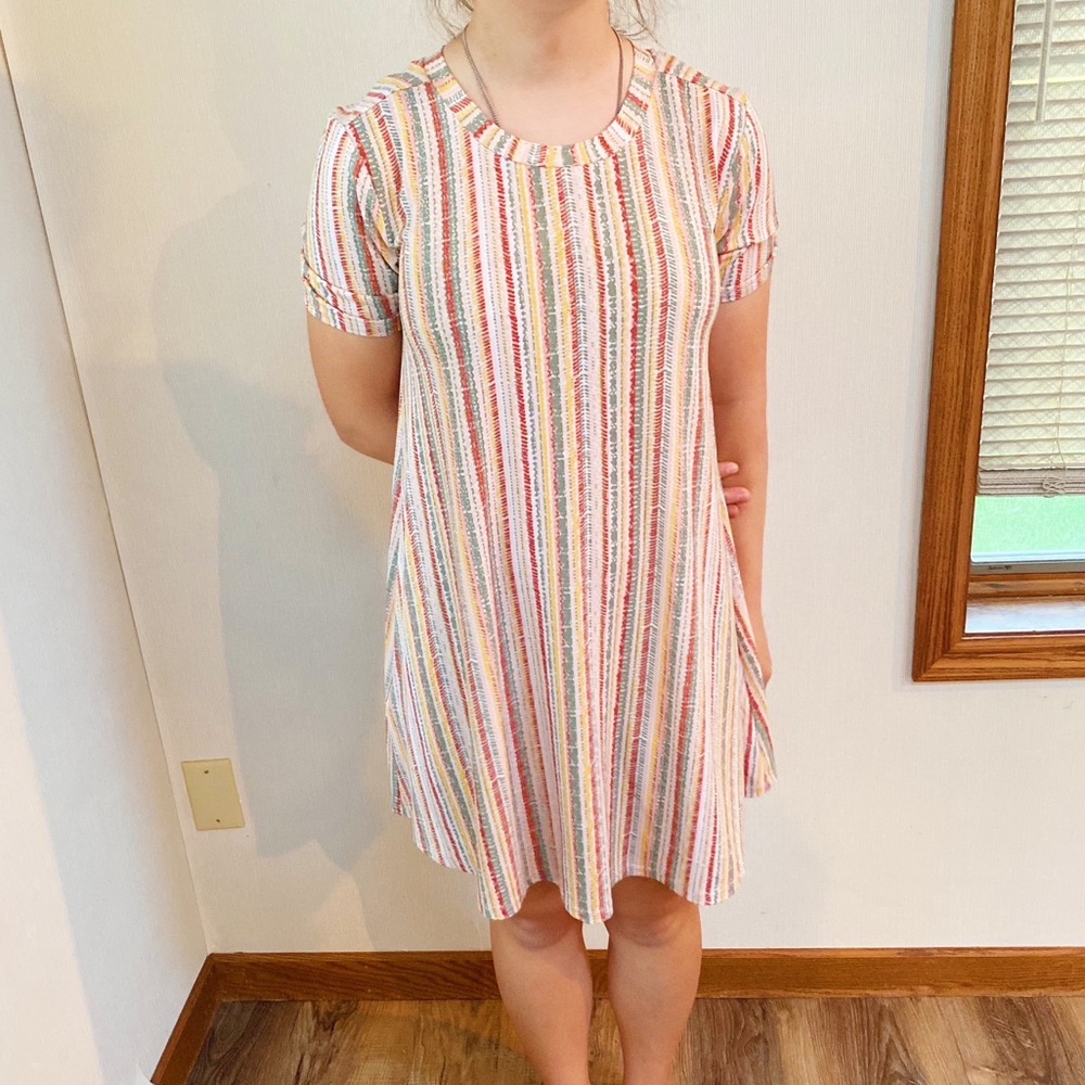 BCBGeneration Swing Striped T-shirt Dress